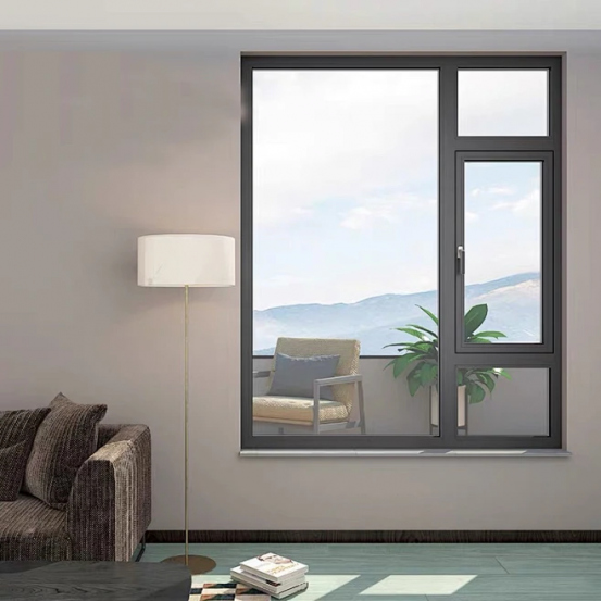 Large double-layer tempered glass aluminum alloy fixed window