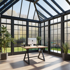 Convert a sunroom into an office or studio